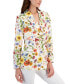 ფოტო #4 პროდუქტის Women's Floral-Printed Linen-Blend Blazer