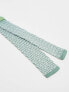 ASOS DESIGN knitted tie in sage and white