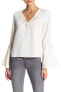 Karen Kane 154707 Women's Embellished V-Neck Bell Sleeve Blouse Sz. Small