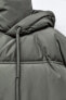 Water and wind protection cropped puffer anorak