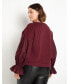 Plus Size Combo Flounce Sleeve Sweatshirt