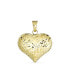 Фото #2 товара Bling Jewelry delicate Sparkling Diamond-Cut Real 14K Yellow Gold Romantic Gift Love Puff Heart Shape Pendant Necklace No Chain