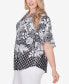 Фото #4 товара Plus Size Tropical Foulard Puff Print Tee