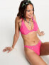 COLLUSION floral print towelling bikini brief in pink 34 - фото #8