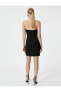 Фото #33 товара Mini Straplez Elbise Yırtmaç Detaylı Viskon Karışımlı