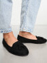 New Look suedette fringe loafer in black