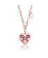 Фото #1 товара Stylish Kids/Young Teens 18K Rose Gold Plated Tie Ribbon on Heart Shaped Pendant