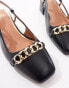 River Island slingback heel with chain detail in black Черный, 37 - фото #3