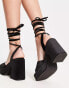 RAID Eclipse velvet platform sandals in black