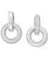 Pavé Interlocking Loop Charm Mismatch Hoop Earrings