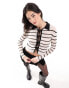 ASOS DESIGN tie front cardigan in black and white stripe