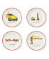 Фото #1 товара Christmas Doodles Tidbit Plates 4 Piece, Service for 4