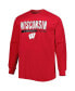 Фото #3 товара Men's Red Wisconsin Badgers Big and Tall Two-Hit Raglan Long Sleeve T-shirt
