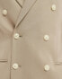 ASOS DESIGN skinny double breasted suit jacket in stone