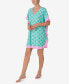 Women's Sleeve Short Caftan Aqua Medallion, Large-XLarge - фото #3