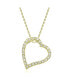Фото #1 товара 14k Gold Cubic Zirconia Ribbon Heart Halo Floating Pendant Necklace