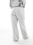 Фото #7 товара Pieces Curve 'the casual club' slogan wide leg joggers co-ord in grey