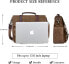 Фото #10 товара NUBILY Briefcase Men's Shoulder Bag Leather Canvas Work Bag Shoulder Bag for Men, Laptop Bag Messenger Bag for 15.6 Inch Laptop