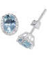 ფოტო #3 პროდუქტის Aquamarine (1-1/3 ct. t.w.) & Diamond (1/6 ct. t.w.) Oval Halo Stud Earrings in 14k White Gold