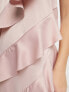 Фото #5 товара Pieces Premium satin halter neck ruffle detail mini dress in baby pink