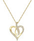 ფოტო #1 პროდუქტის Diamond Pavé Swirl Heart 18" Pendant Necklace (1/3 ct. t.w.) in 10k Gold