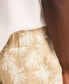 Men's 8.5" Linen Blend Flat Front Palm Tree Graphic Deck Shorts