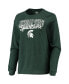 ფოტო #3 პროდუქტის Women's Green, Gray Michigan State Spartans Raglan Long Sleeve T-shirt and Shorts Sleep Set