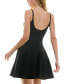 ფოტო #2 პროდუქტის Juniors' Scoop-Neck Fit & Flare Glitter Dress