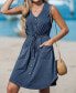 ფოტო #3 პროდუქტის Women's Alison Drawstring Button-Front Beach Dress