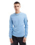 Calvin Klein Jeans badge waffle long sleeve t-shirt in blue