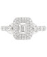 Фото #3 товара Diamond Emerald-Cut Double Halo Engagement Ring (1-1/2 ct. t.w.) in 14k White Gold