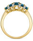 ფოტო #3 პროდუქტის Blue Topaz (1-3/4 ct. t.w.) & Diamond (1/20 ct. t.w.) Graduated Statement Ring in 10k Gold