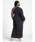 ფოტო #2 პროდუქტის Plus Size Gathered Sleeve Column Dress