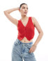 Фото #1 товара Stradivarius knitted waistcoat in red