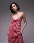 Фото #2 товара Topshop occasion maxi slip dress in red floral print