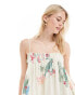 ASOS DESIGN Tall trapeze beach dress in postcard print