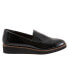 Softwalk Whistle S1810-005 Womens Black Leather Slip On Loafer Flats Shoes