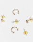 Фото #2 товара Pieces 3 pack faux pearl earrings with studs and ear cuff in gold