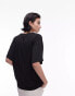 Фото #3 товара Topshop premium slouchy oversized tee in black