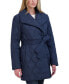 Фото #3 товара Women's Petite Belted Asymmetric Quilted Coat
