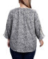 Plus Size 3/4 Sleeve Crochet Detail Blouse