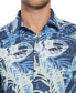 Men's Regular-Fit Linen-Blend Tropical-Print Short-Sleeve Shirt