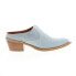 Fly London Ivot IVOT573FLY-002 Womens Blue Leather Slip On Mules Heels Shoes 38