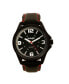 ფოტო #1 პროდუქტის Men's Watch, 48MM IP Black Case with Cutout Black Dial, White Arabic Numerals, Black Strap with Red Stitching, Analog , Red Second Hand
