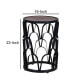 23 Inch End Side Table, Round Mango Wood Top, Lattice Cut Out Iron Frame, Brown, Black