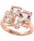 ფოტო #1 პროდუქტის EFFY® Morganite (4 ct. t.w.) & Diamond (1/8 ct. t.w.) Trio Ring in 14k Rose Gold