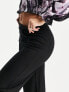 Фото #5 товара Pieces wide leg ribbed trousers in black