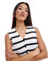 Фото #4 товара ASOS DESIGN knitted v neck waistcoat in stripe