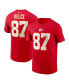 ფოტო #1 პროდუქტის Men's Travis Kelce Red Kansas City Chiefs Player Name and Number T-shirt