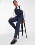 Noak Harris Tweed slim suit waistcoat in navy herringbone